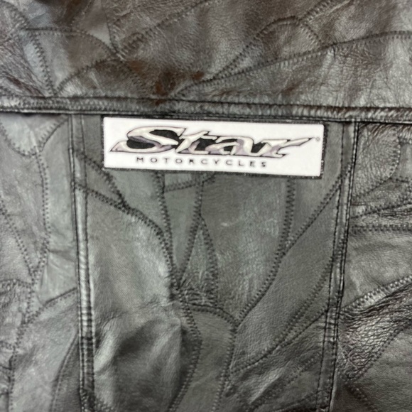 Vintage Biker Leather Vest Navarre Leather Co Patchwork STAR MOTORCYCLES - Picture 11 of 15